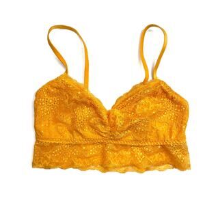 Victoria's Secret PINK Yellow Lace Bralette Size XS